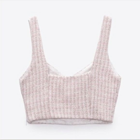 NWOT pink tweed ZARA crop - size L - Picture 12 of 12